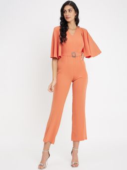 Madame - Women Solid Orange Jump Suit
