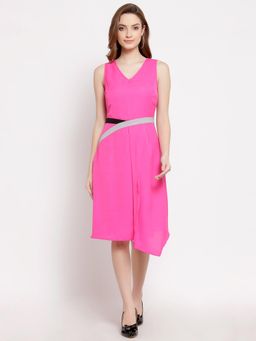 Ayrolane - Rose Gold Colour Block A Line Dress