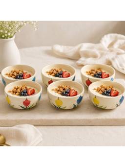 BRINNS - Multicolor Ceramic Serving Bowls Pack of 6 220 ml