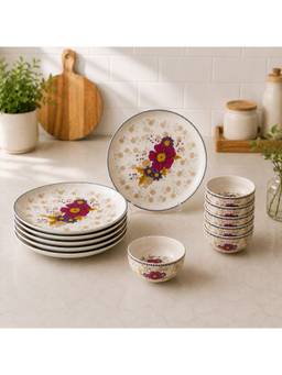 nestcase - Floral Ceramic Dinner Set 12 Pieces