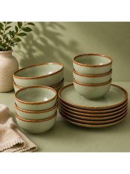 nestcase - Ceramic Dinner Set 14 Pieces Sage Green