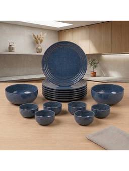 nestcase - Reactive Glaze Stoneware Dinner Set 14 Pieces Blue