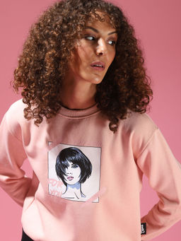 Campus Sutra - Pink Women Printed Stylish Casual Sweaters