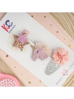 Kicks and Crawl - Stardust Unicorn Clips (Pack of 3) (0-1 Years)