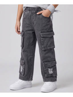 Arias by LARA DUTTA - Boy's Cotton Solid Black Jeans