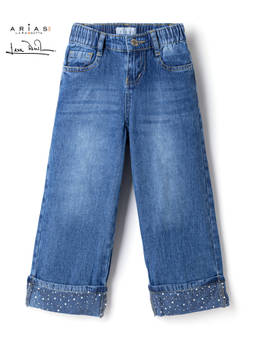 Arias by LARA DUTTA - Girl's Mid Rise Cotton Blue Solid Jeans