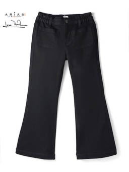 Arias by LARA DUTTA - Girl's Cotton Solid Black Jeans
