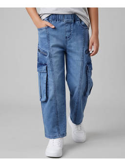 Arias by LARA DUTTA - Boy's Elastane Solid Blue Jeans