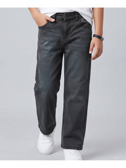 Arias by LARA DUTTA - Boy's Elastane Solid Black Jeans