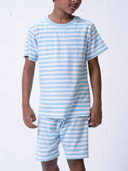 Kauma - Boy's Cotton Stripes Multicolor Tshirt With Short