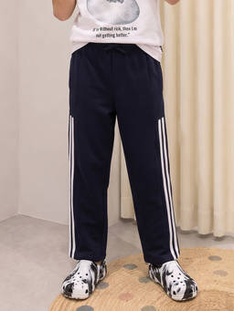Lil Tomatoes - Boy's Terry Solid Navy Blue Trackpant
