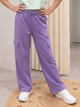 Lil Tomatoes - Girl's Terry Solid Lavender Trackpant