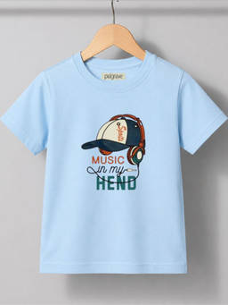 Palgrave - Typographic Print Blue Cotton Tshirt