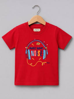 Palgrave - Typographic Print Cotton Red Tshirt