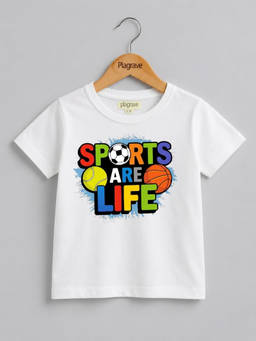 Palgrave - Cotton Typographic Print White Tshirt