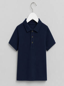 Palgrave - Cotton Solid Navy Blue Tshirt