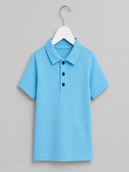 Palgrave - Cotton Solid Blue Tshirt