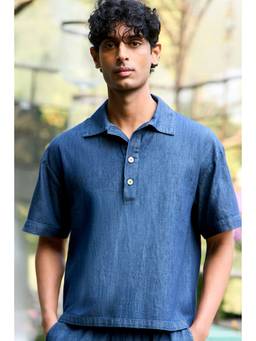dash and dot - Denim Popover Shirt