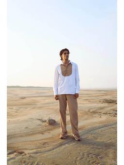 dash and dot - Tapered White Trouser