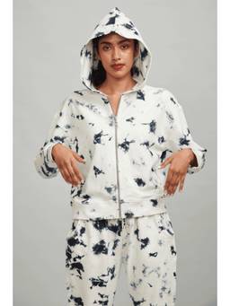 dash and dot - White Tie Dye Hoodie
