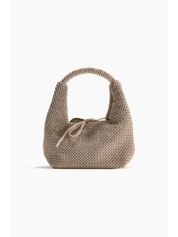 H&M - Women Gold Glittery Hole-Knit Handbag