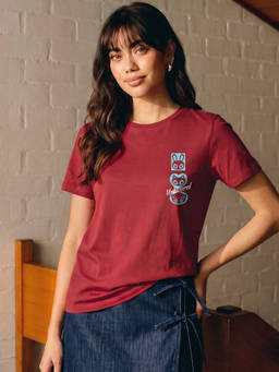 Bewakoof - Women Red Unbothered Graphic Printed T-Shirt
