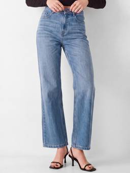 max - Women Blue Solid Jeans High Rise