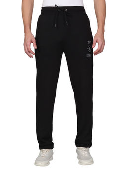 Cantabil - Men Printed Black Regular Fit Casual Trackpant