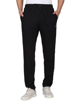 Cantabil - Men Solid Black Regular Fit Casual Trackpant