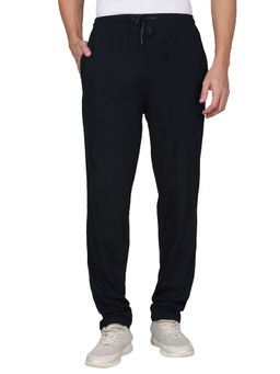 Cantabil - Men Solid Navy Blue Regular Fit Casual Trackpant