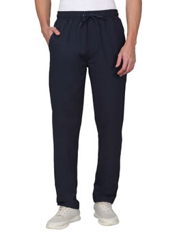 Cantabil - Men Solid Navy Blue Regular Fit Casual Trackpant