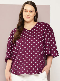 Qurvii - Burgundy Polka Swing Top