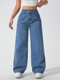 Off Duty India - Wide Leg High Rise Jeans - Original Blue