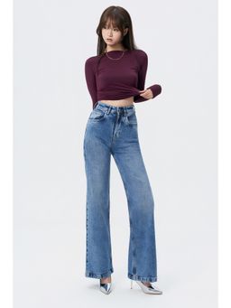 Off Duty India - Blue Women Regular Fit High Waist Jeans