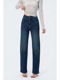 Off Duty India - Blue Women Straight Fit Mid Waist Jeans