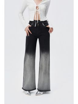 Off Duty India - Black Women Relaxed Fit High Waist Jeans
