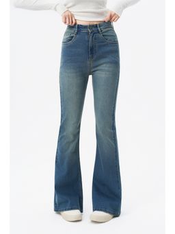 Off Duty India - Blue Women Regular Fit High Waist Jeans