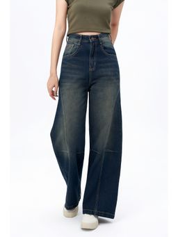 Off Duty India - Bold Streak Pannel Wide Leg Jeans