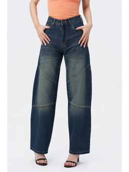 Off Duty India - Blue Women Straight Fit Mid Waist Jeans