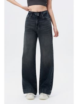Off Duty India - Blue Women Straight Fit High Waist Jeans