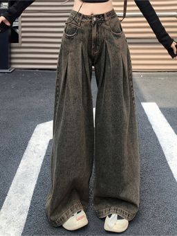 Off Duty India - Brown Women Relaxed Fit High Waist Jeans