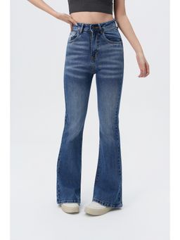 Off Duty India - Blue Women Straight Fit High Waist Jeans