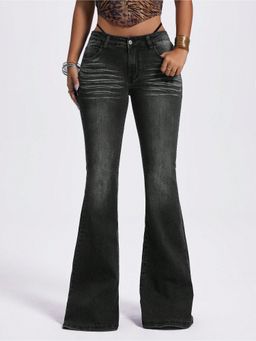 Off Duty India - Charcoal Women Flared Fit High Waist Jeans