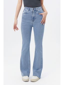 Off Duty India - Blue Women Straight Fit High Waist Jeans