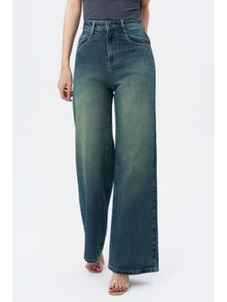 Off Duty India - Blue Women Straight Fit High Waist Jeans