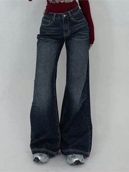 Off Duty India - Blue Women Relaxed Fit High Waist Jeans