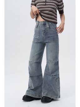 Off Duty India - Blue Women Loose Fit Mid Waist Jeans