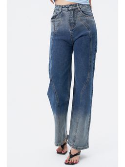 Off Duty India - Blue Women Straight Fit High Waist Jeans