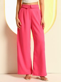 ZASTRAA - Pleated Women Pink Pant