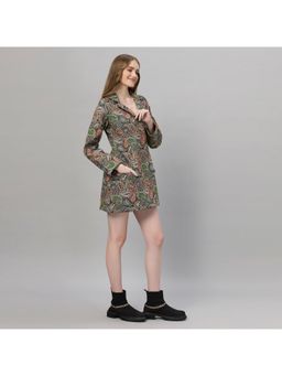 ASHTAG - Women Multi-Colour Cotton Paisley Mini Blazer Dress